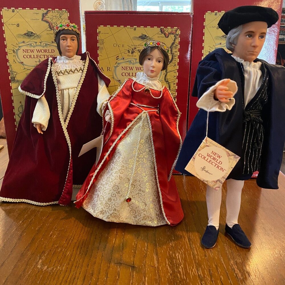 Effanbee New World Set 3 Dolls 1989 Columbus Ferdinand Isabella w/ Boxes